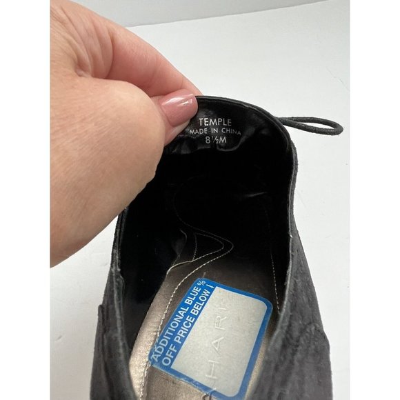 Tahari Black Leather Oxford Stiletto Heels Temple US Size 8.5 Menswear C… - Picture 7 of 7